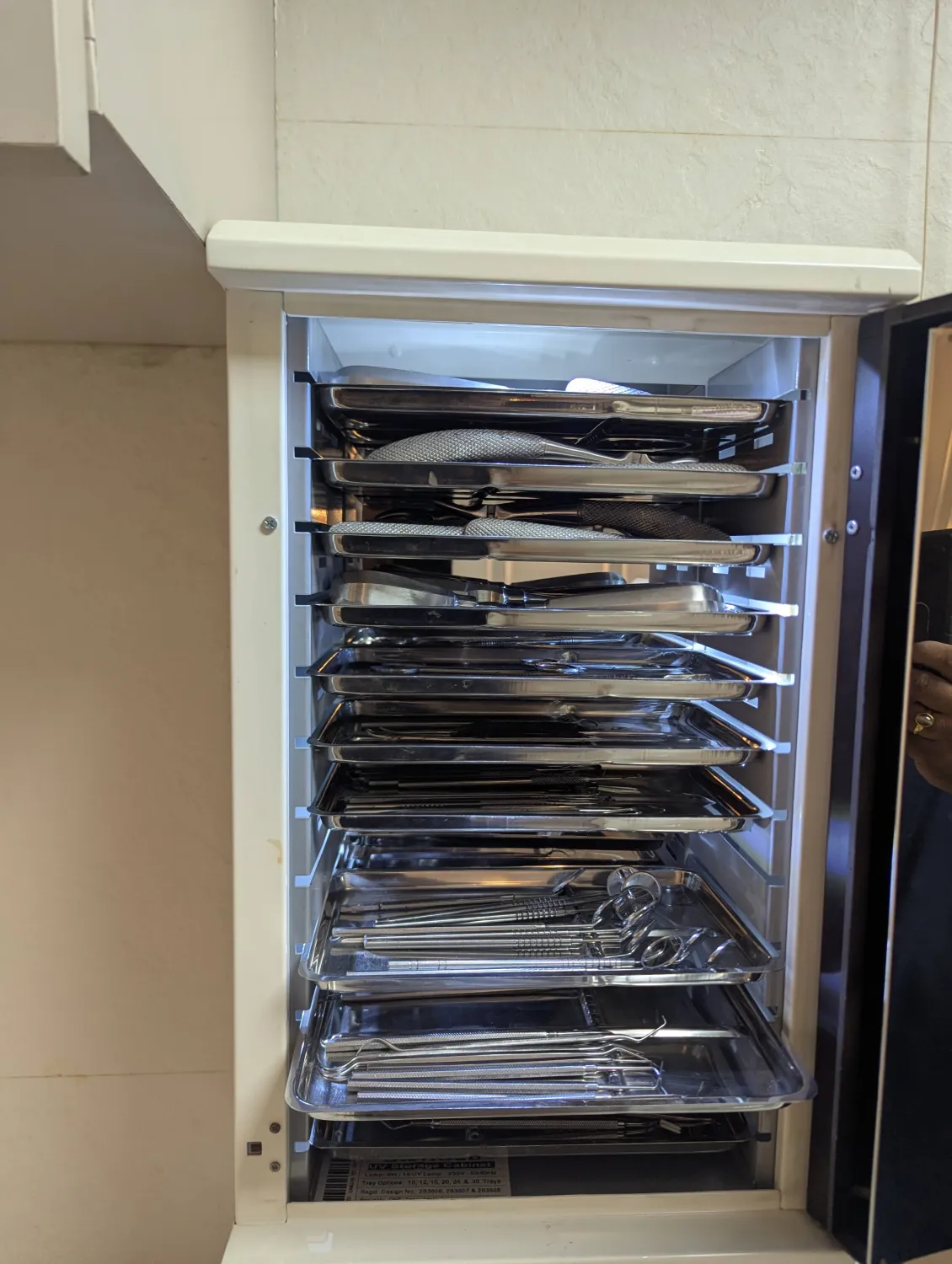 UV instrument sterilisation cabinet at Kosmoss Dental, Indirapuram